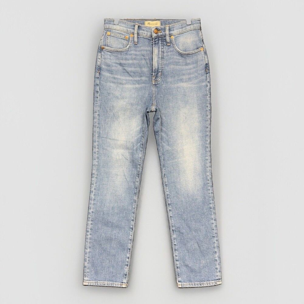 Madewell The Perfect Vintage Crop Jean Light Wash High Rise Straight Leg Size 26